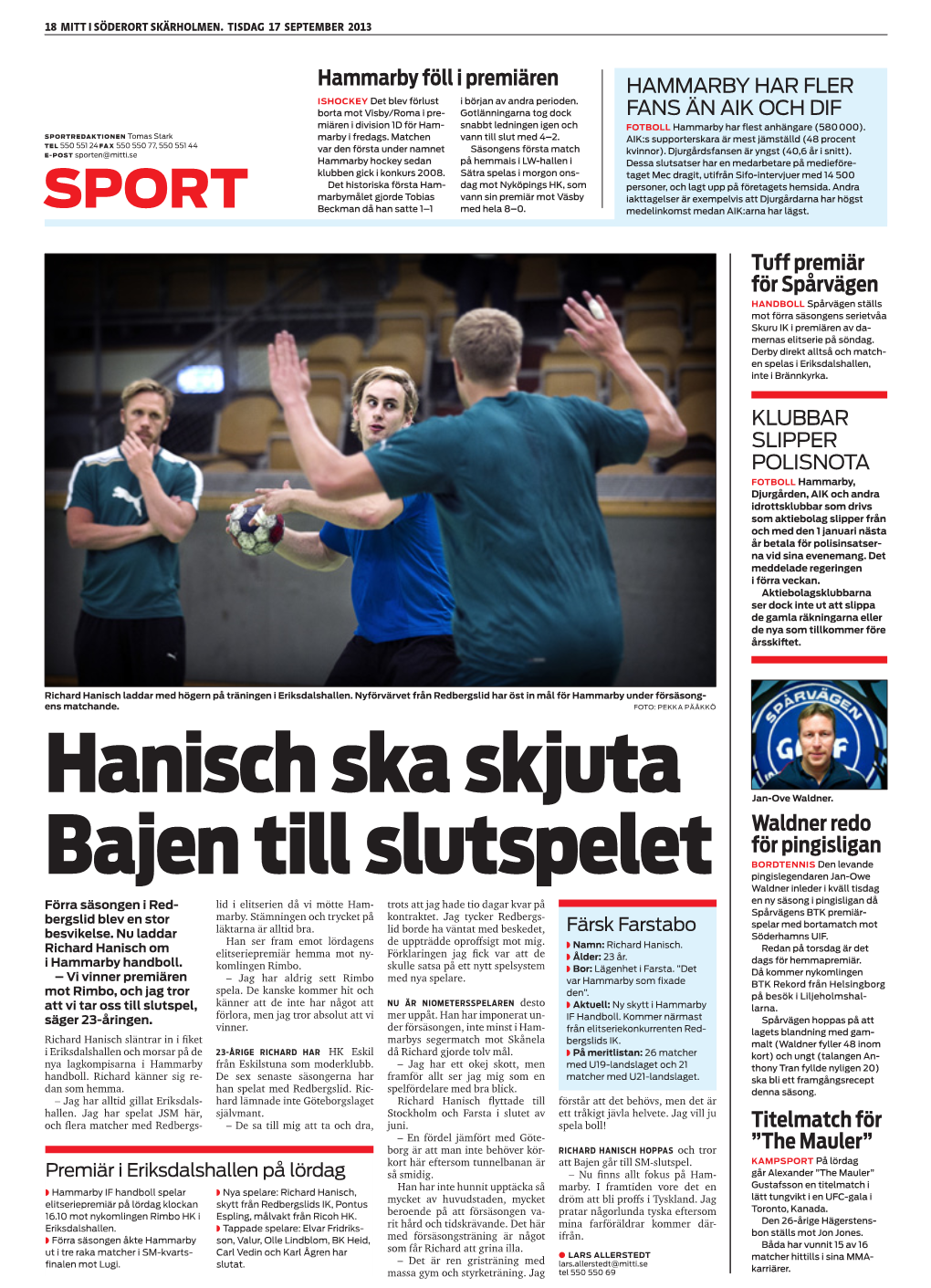 Hanisch Ska Skjuta Bajen Till Slutspelet