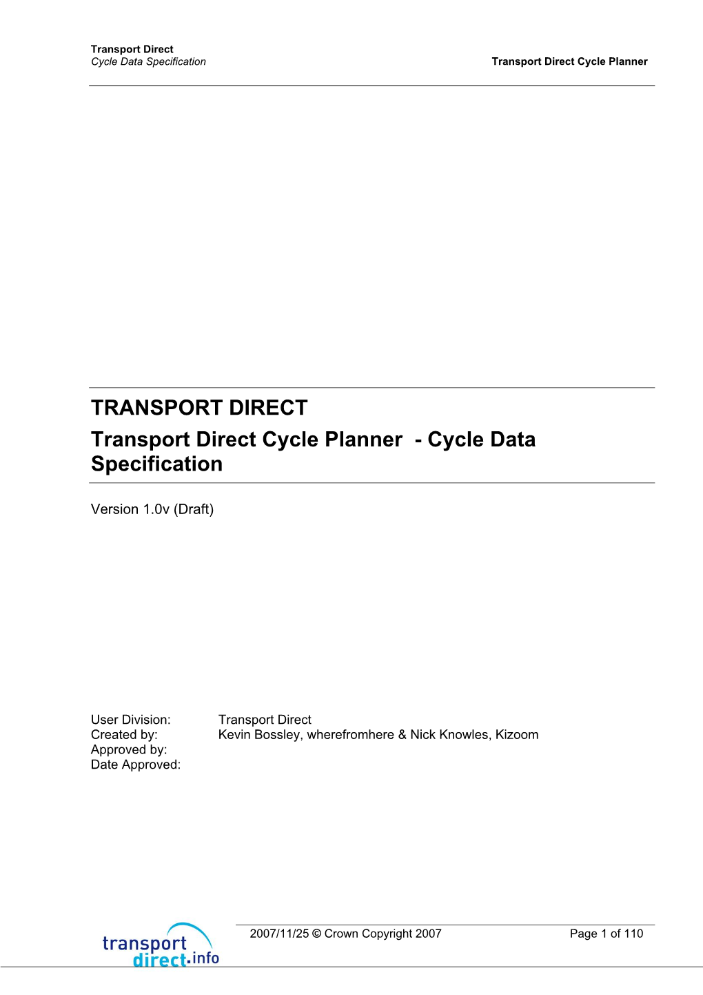 Transport Direct Cycle Planner