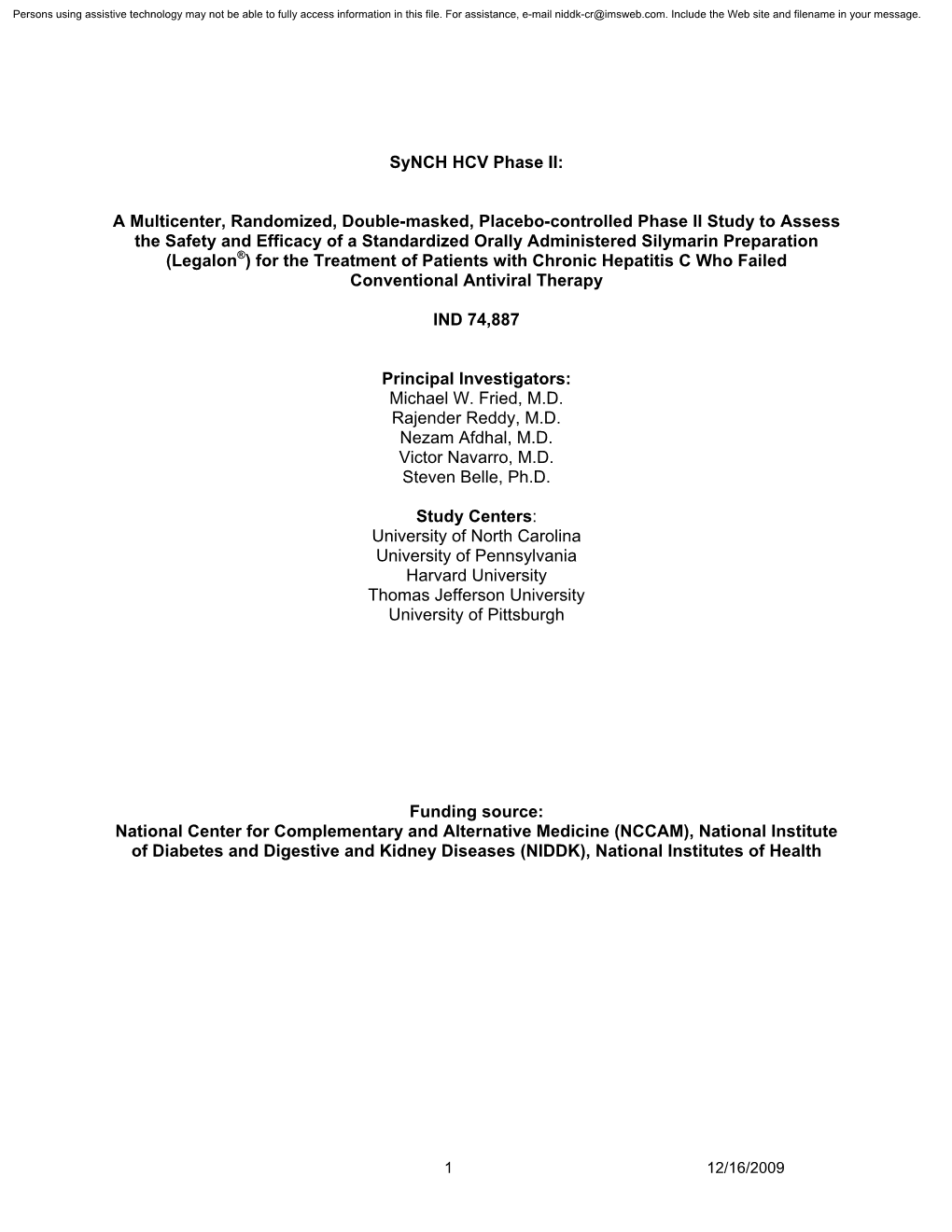 Synch Hcv Protocol