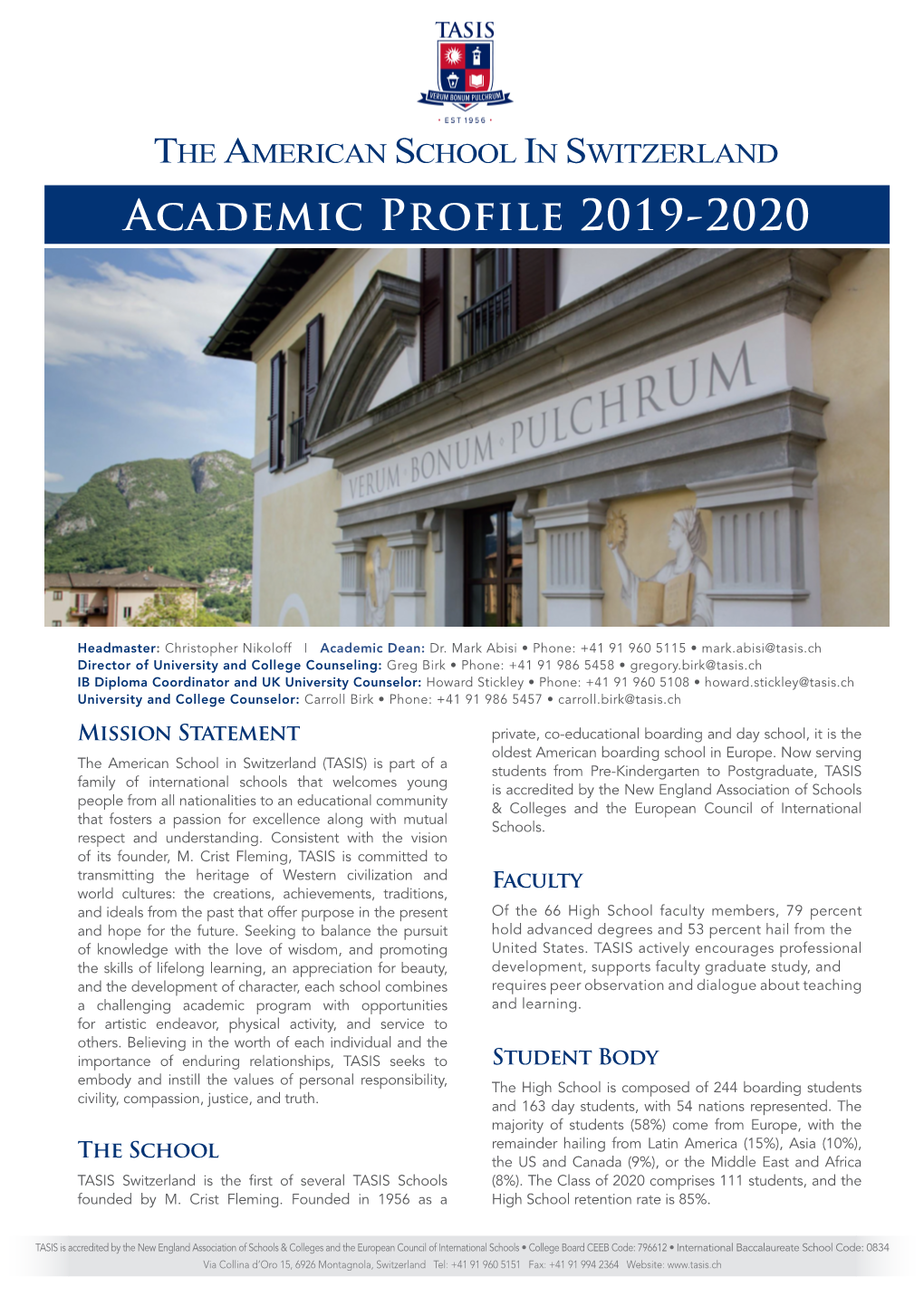 Academic Profile 2019-2020