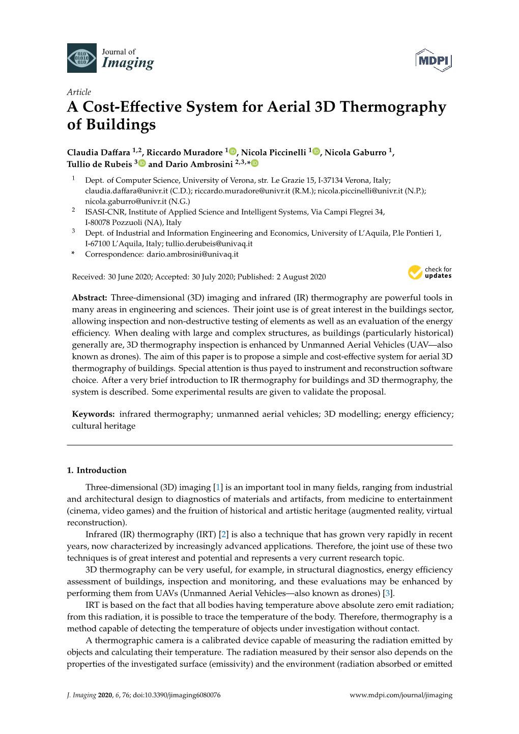 A Cost-Effective System for Aerial 3D Thermography of Buildings