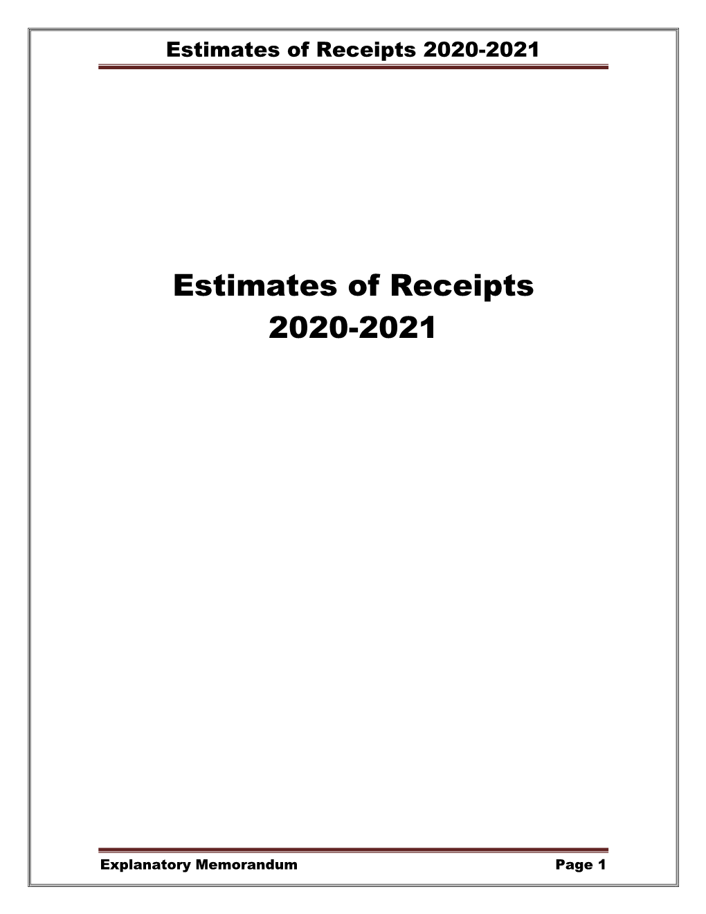 Estimates of Receipts 2018-2019