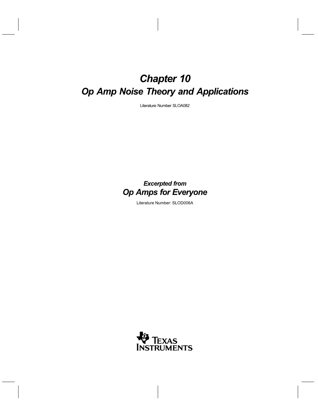 Chapter 10 Op Amp Noise Theory and Applications