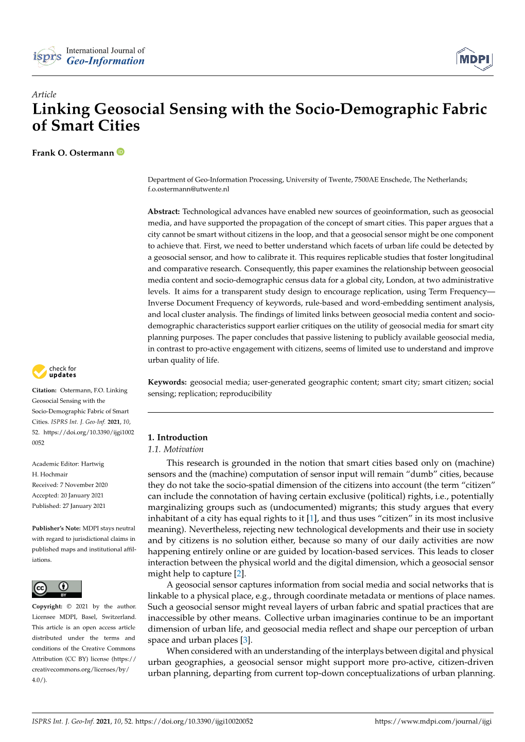 Linking Geosocial Sensing with the Socio-Demographic Fabric of Smart Cities