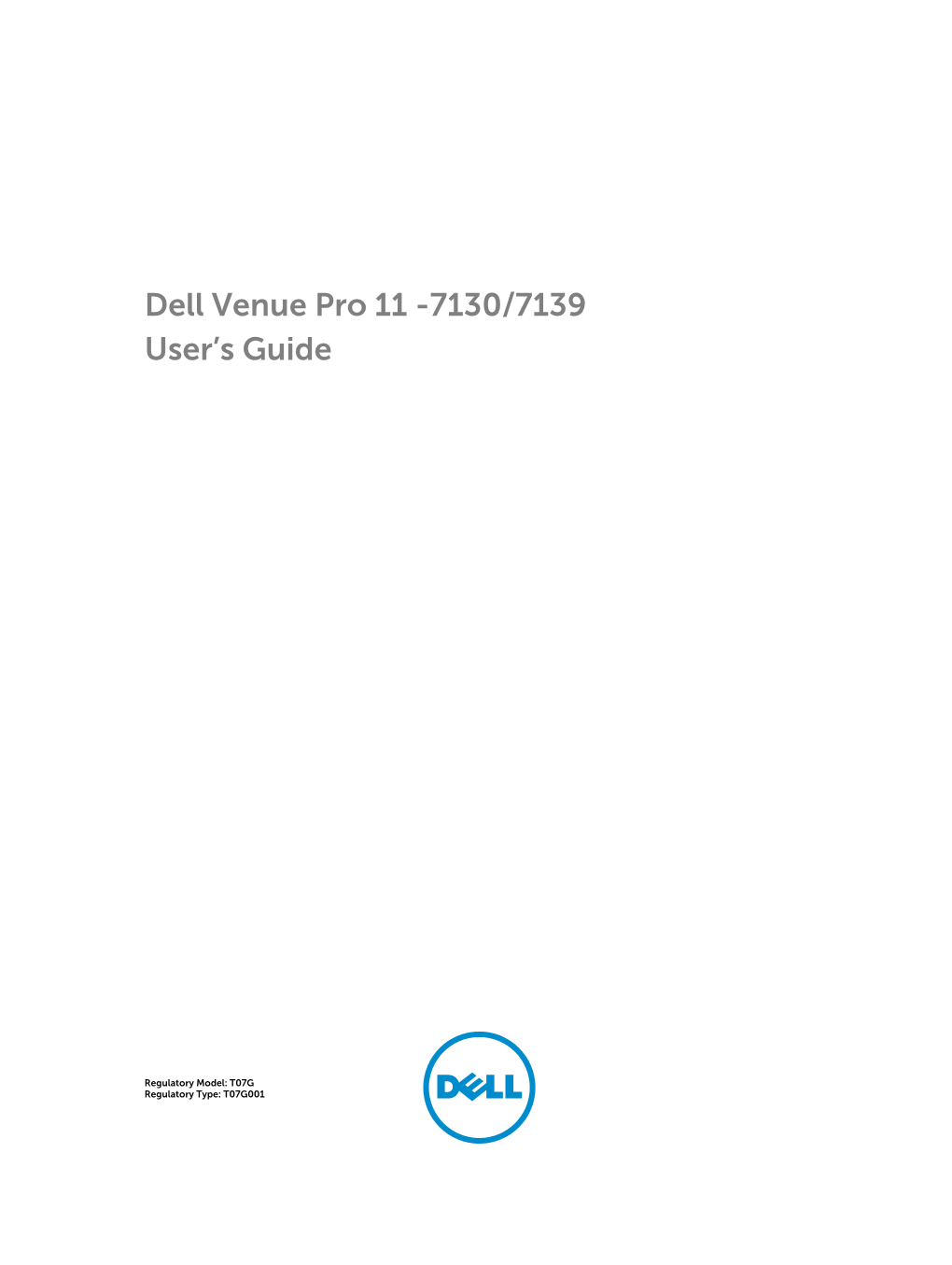 Dell Venue Pro 11 -7130/7139 User's Guide