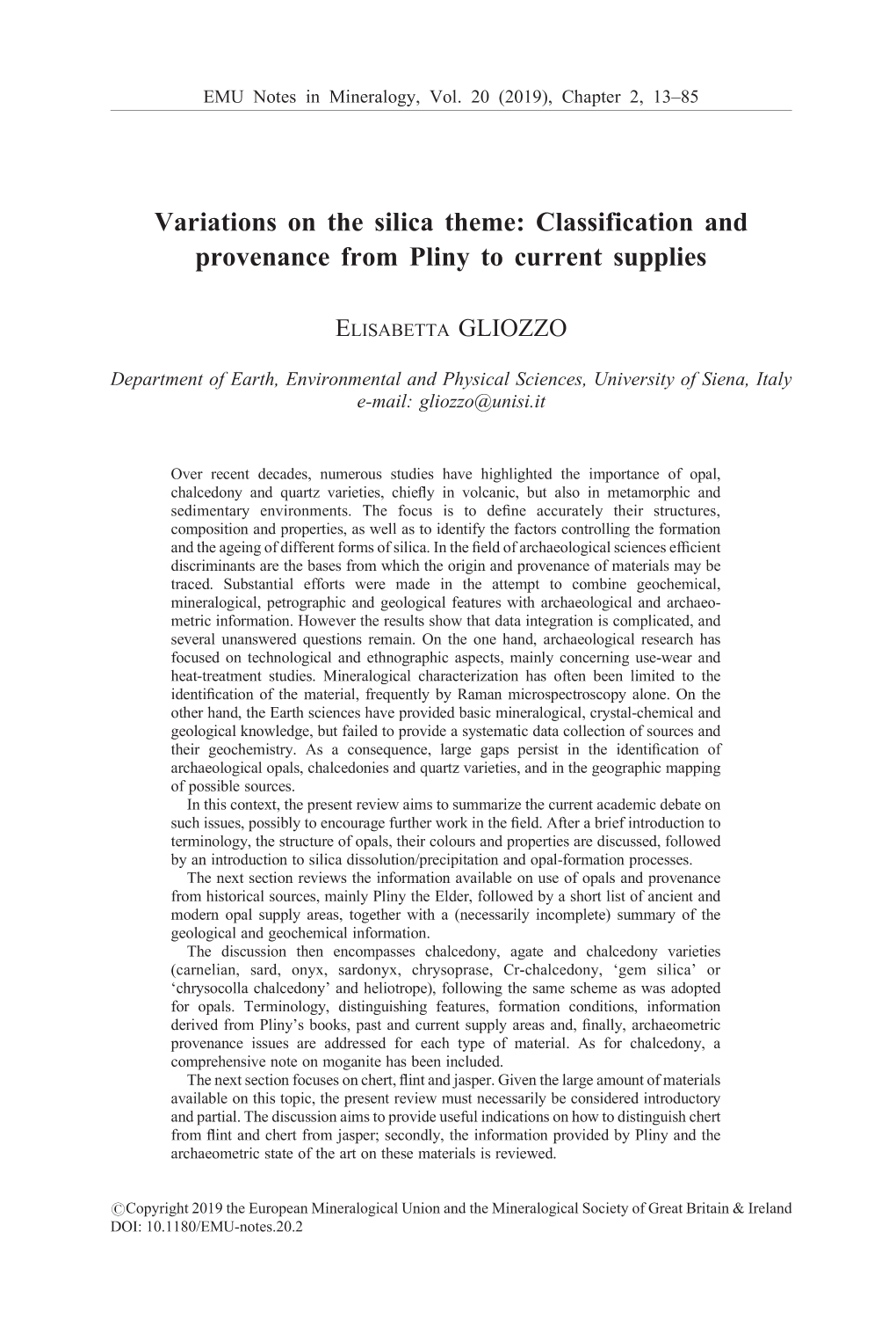 Classification and Provenance from Pliny to Current Supplies