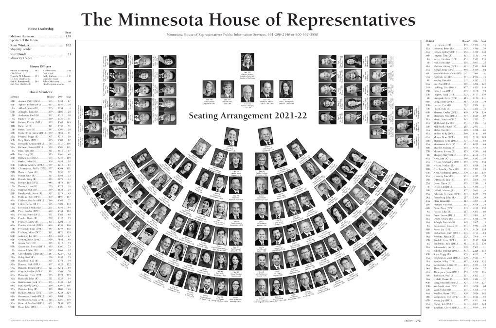 2020 Minnesota House of Representatives Seating Chart