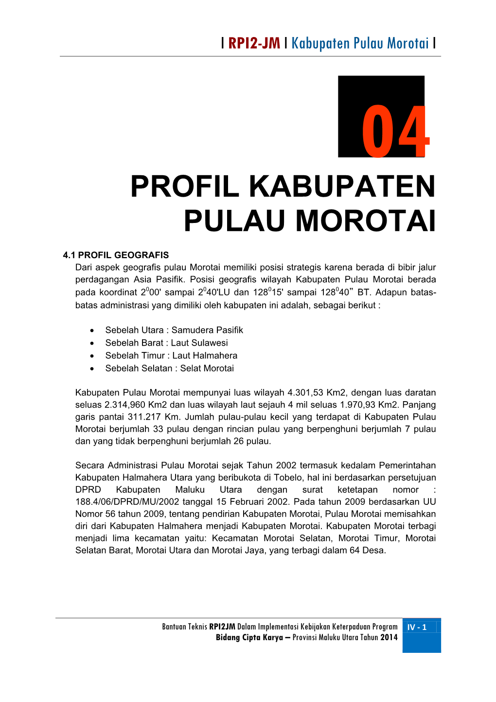 Profil Kabupaten Pulau Morotai