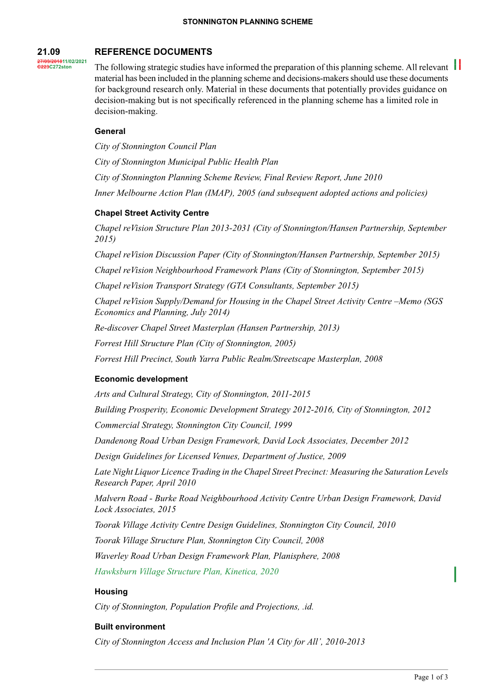 Stonnington C272ston 21 Mss09 Ston Track Changes Approval Gazetted.Pdf(140.7