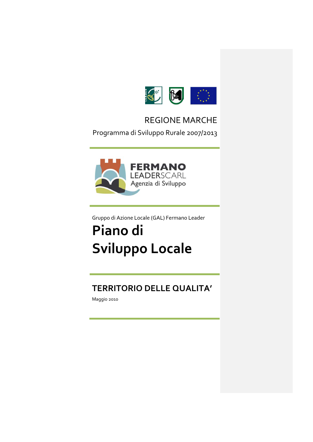 GAL Fermano Leader Piano Di Sviluppo Locale