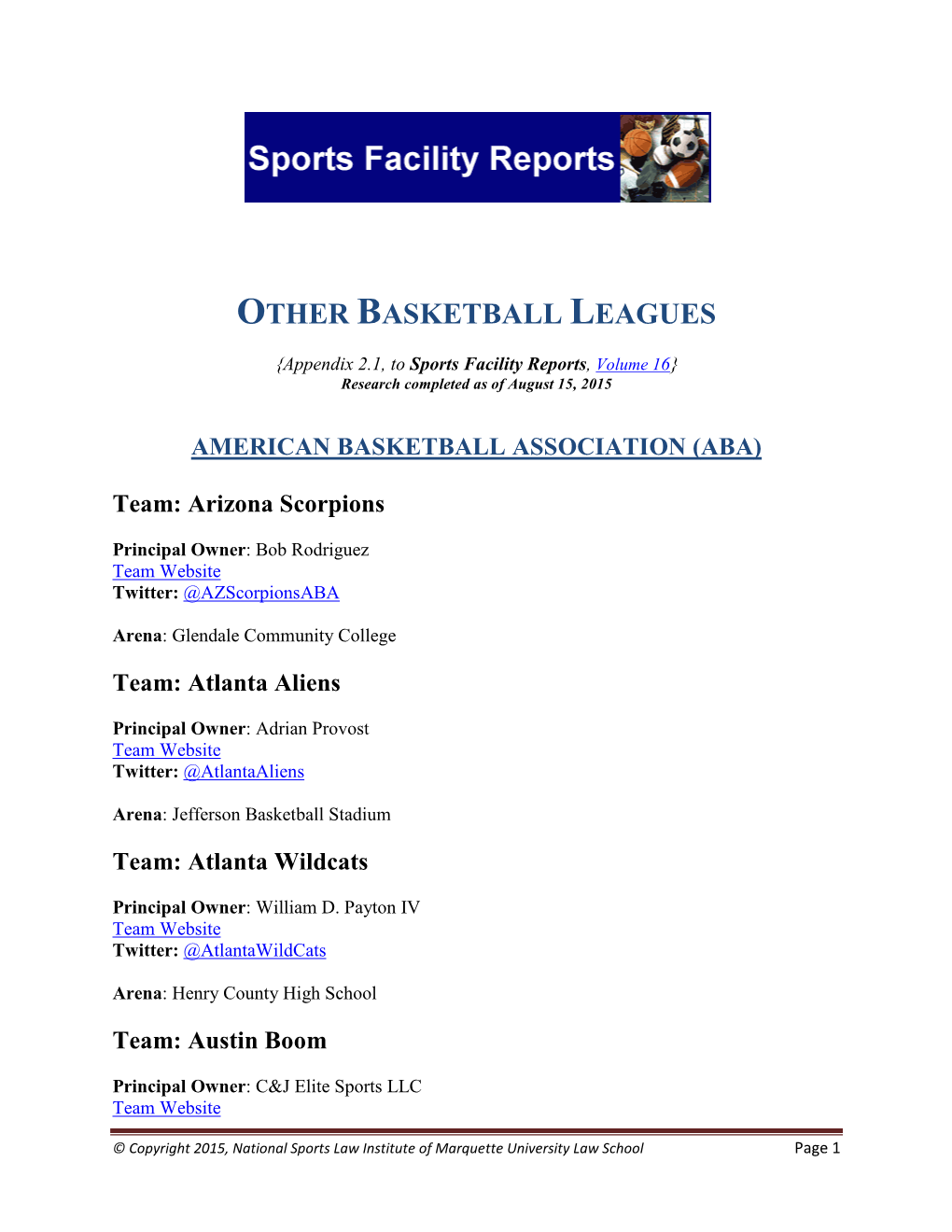 Other Basketball Leagues