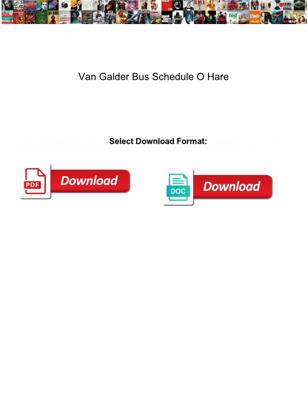 Van Galder Bus Schedule O Hare