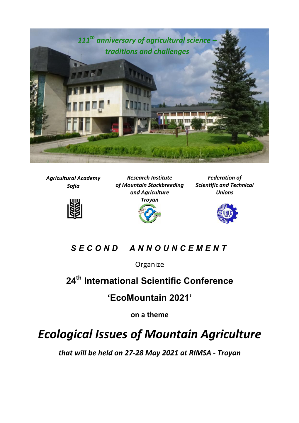 Ecological Issues of Mountain Agriculture