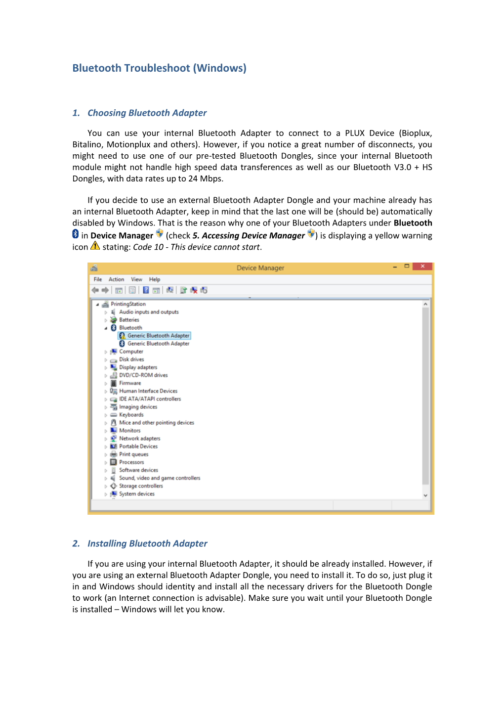 Bluetooth Troubleshoot (Windows)