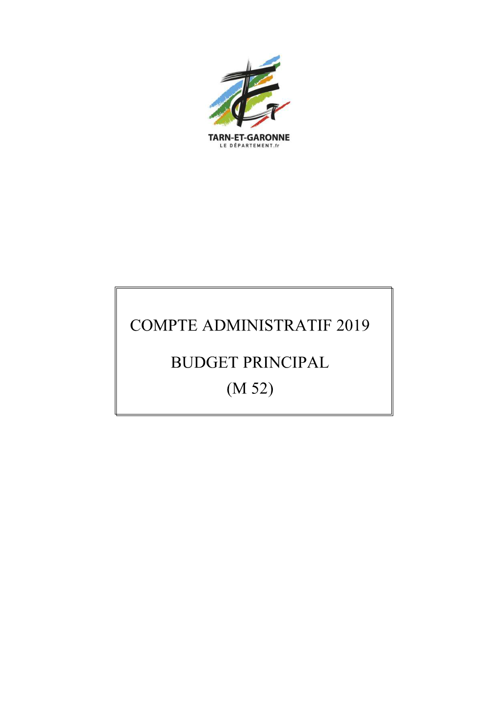 Compte Administratif 2019 Budget Principal (M