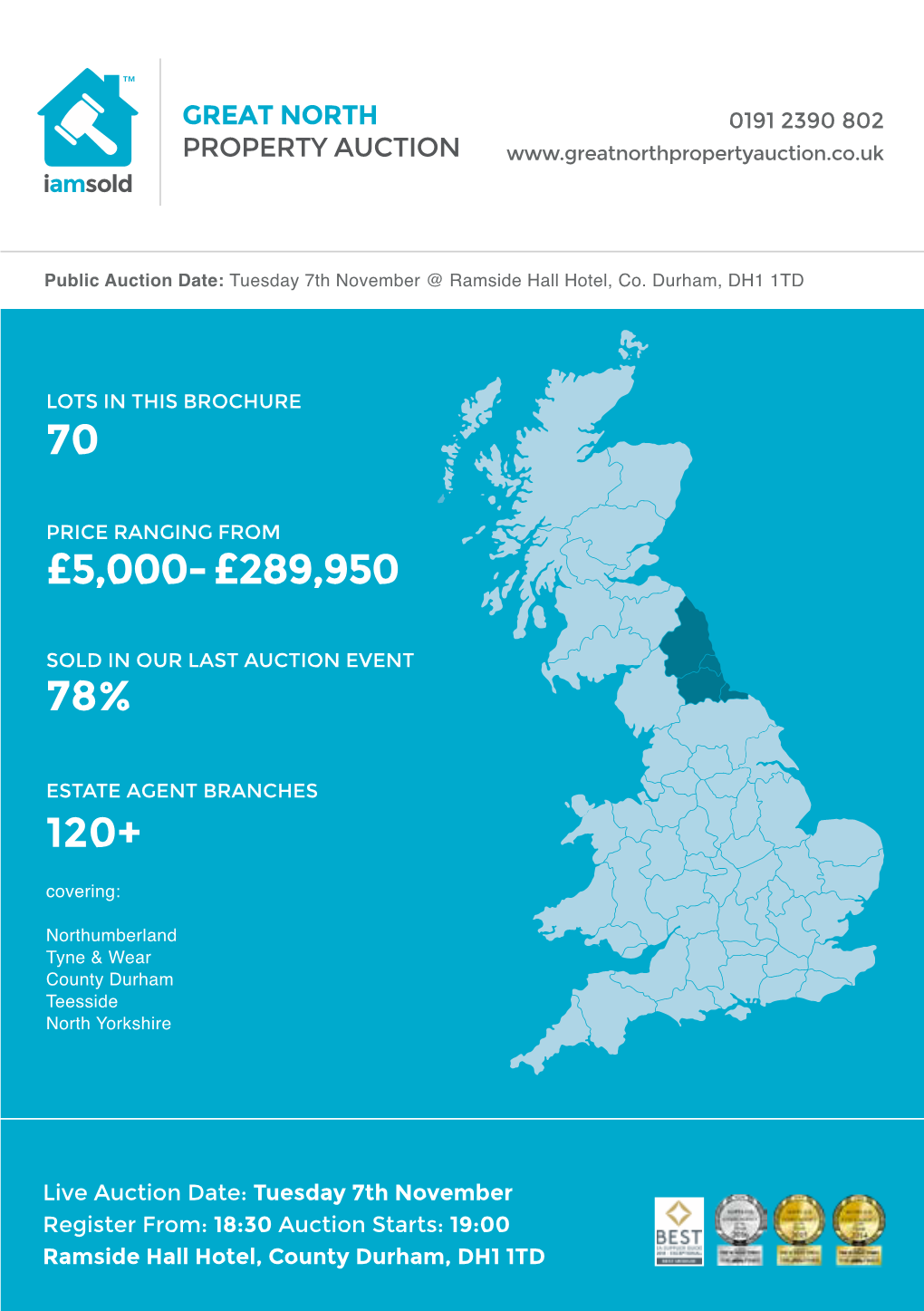 70 £5,000- £289,950 78% 120+