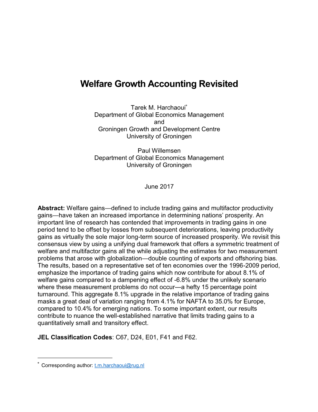 Welfare Growth Accounting Revisited