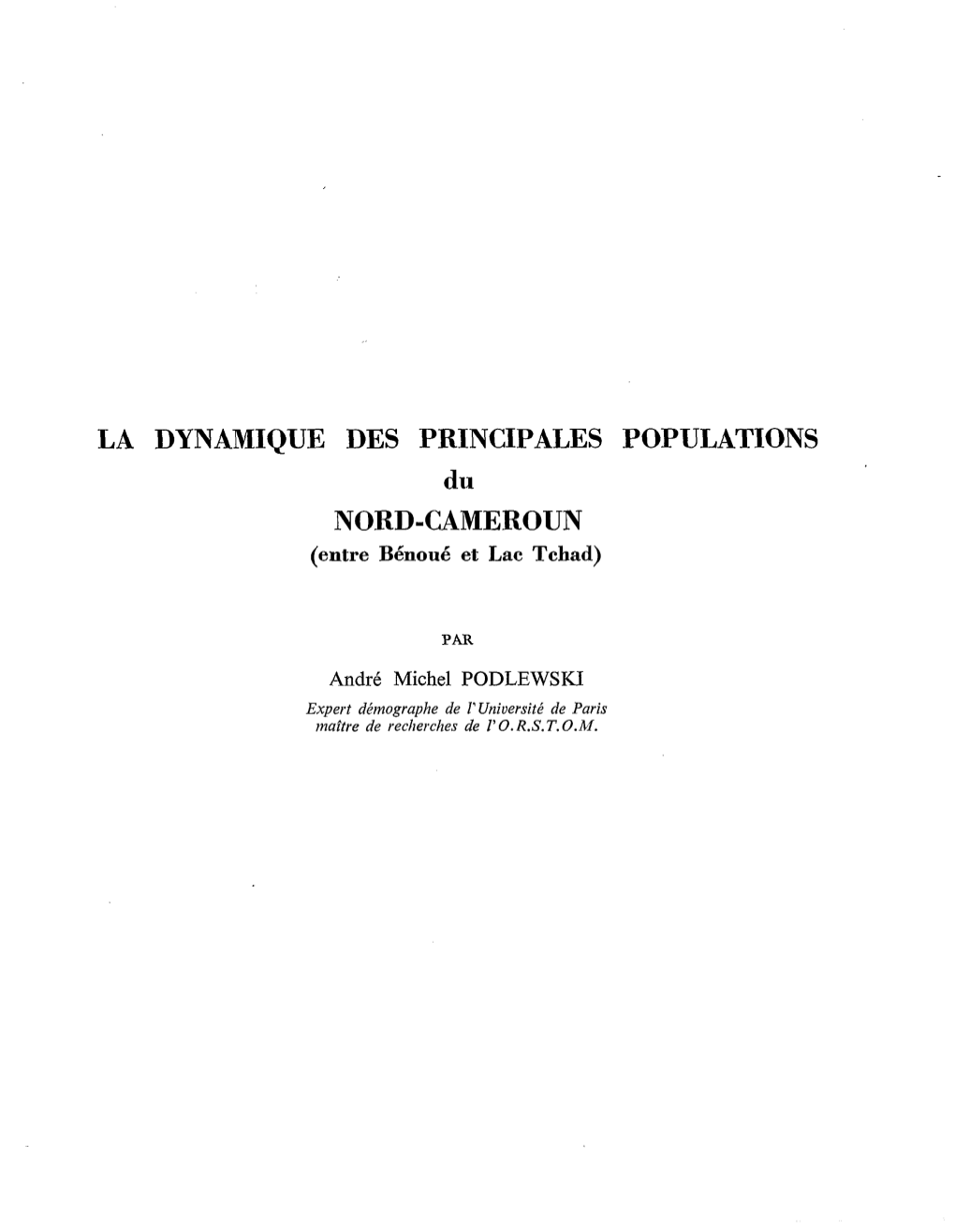 La Dynamique Des Principales Populations Du Nord Cameroun