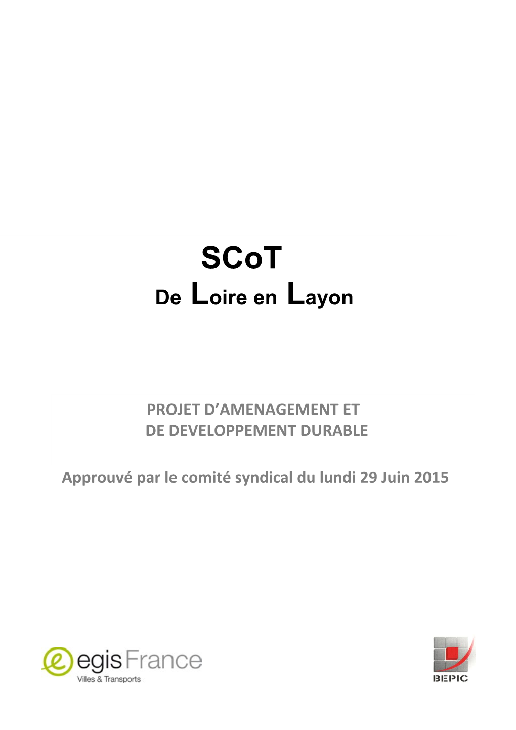 Padd, Projet D’Amenagement Et De Developpement Durable Du Scot