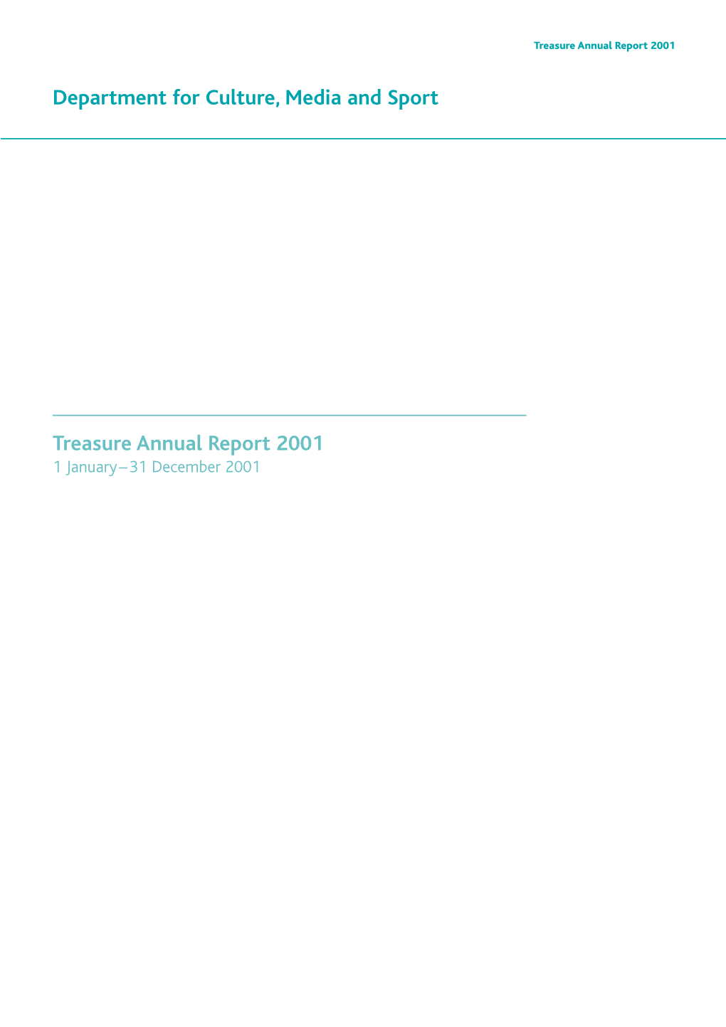 Treasure Annual Report 2001