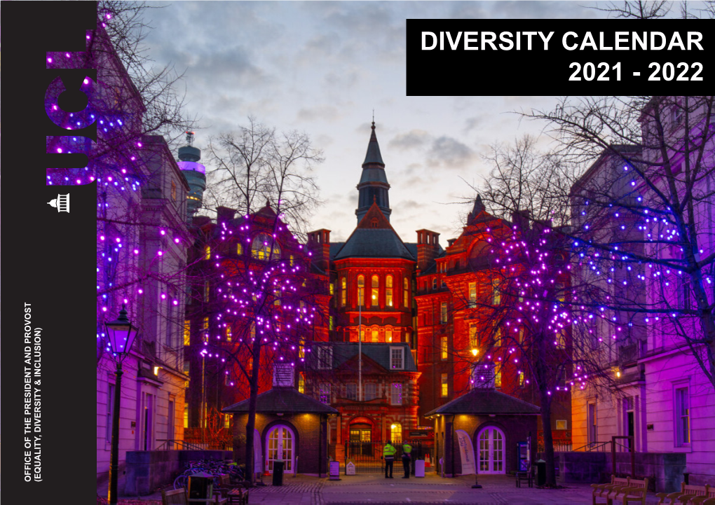 Diversity Calendar 2021 - 2022 Office of the President and Provost Office of the President & Inclusion) Diversity (Equality, September 2021 September 2021