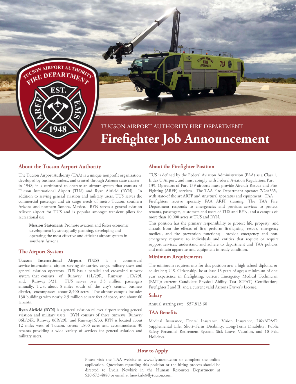 Firefighter Job Announcement