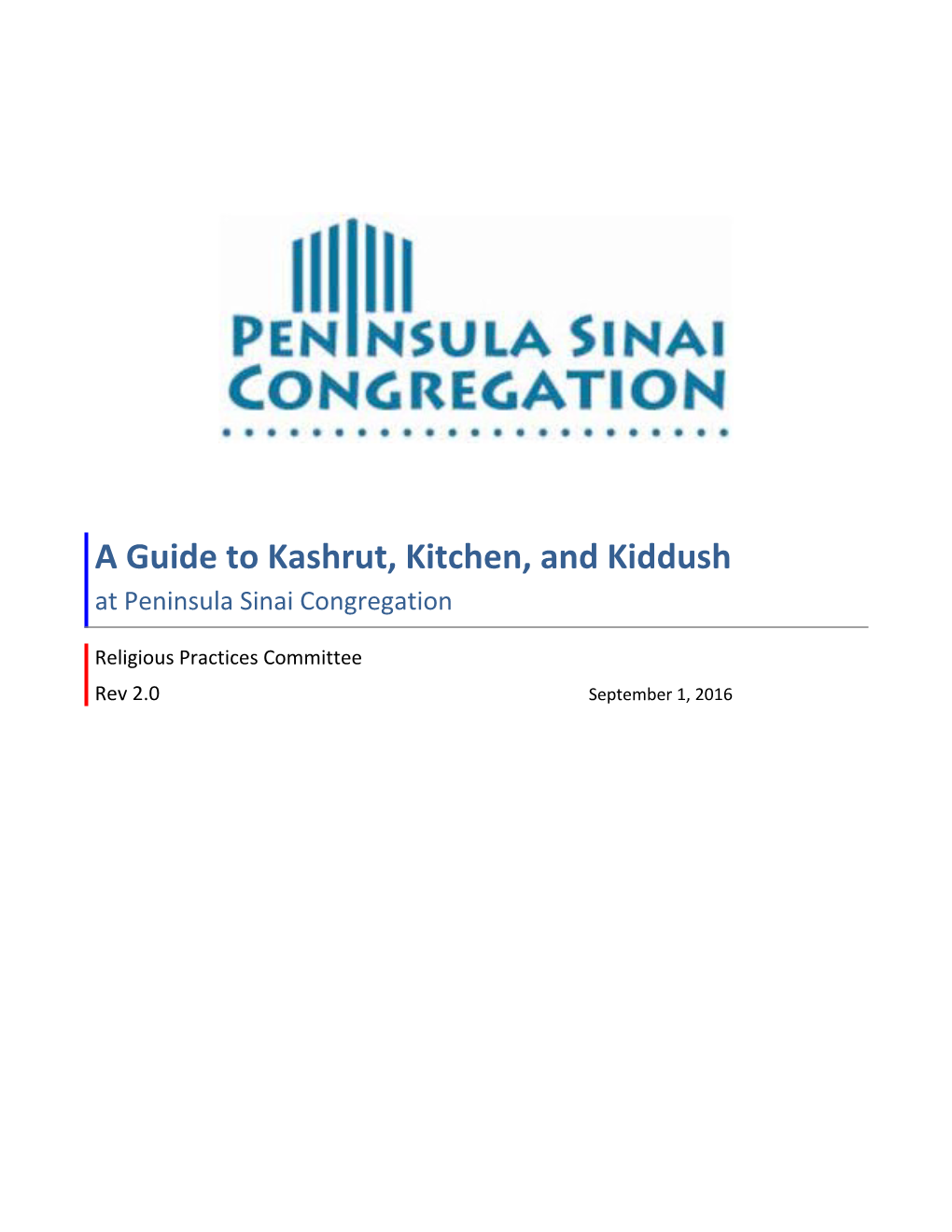 A Guide To Kashrut, Kitchen, And Kiddush