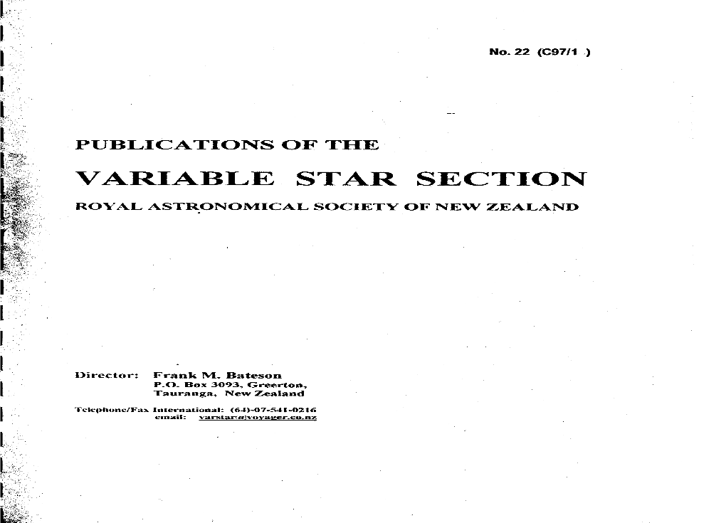 Variable Star Section