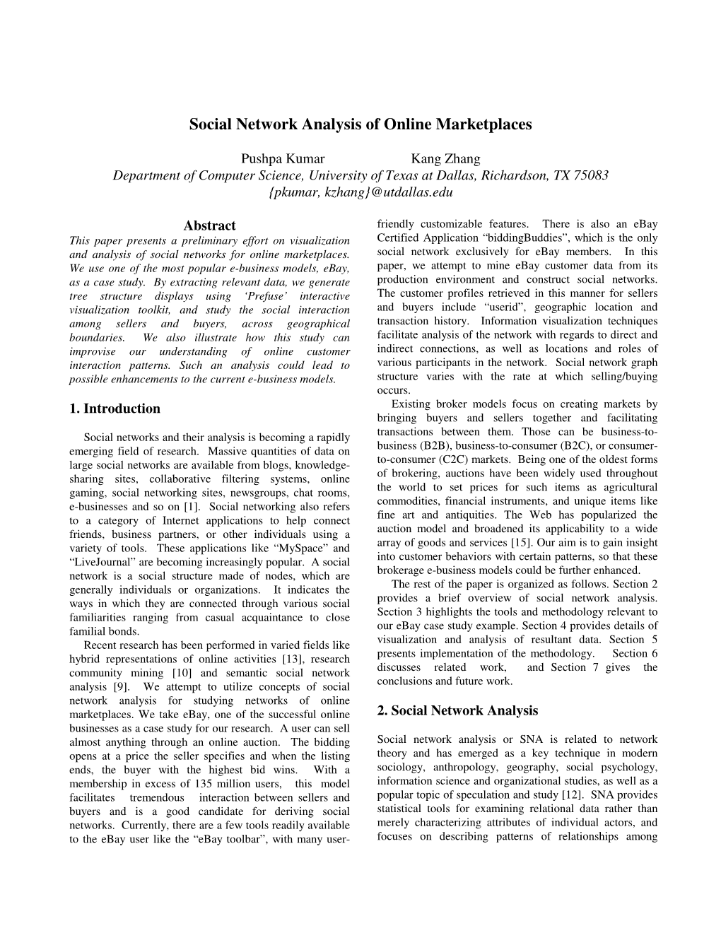 Social Network Analysis of Online Marketplaces