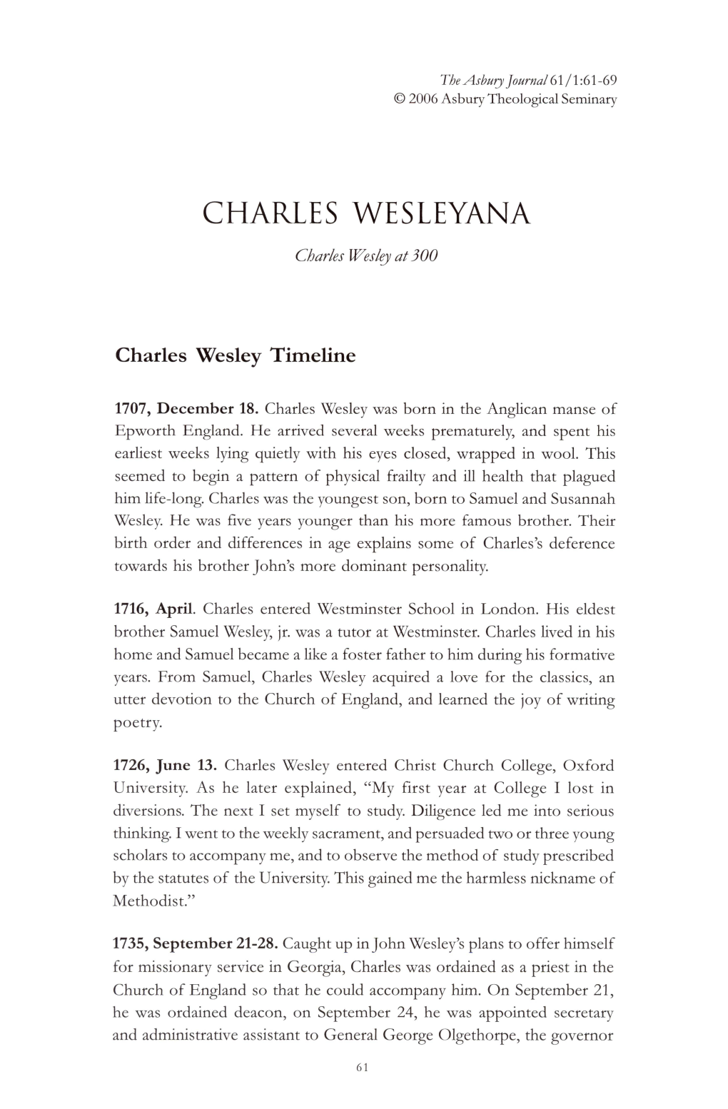 Charles Wesleyana