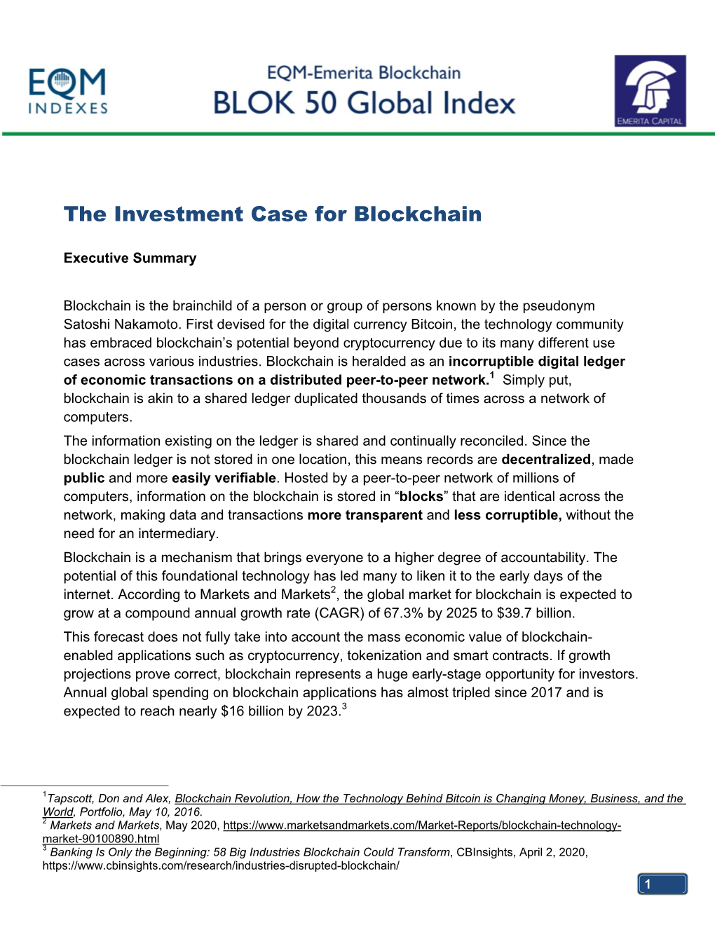 The Investment Case for Blockchain