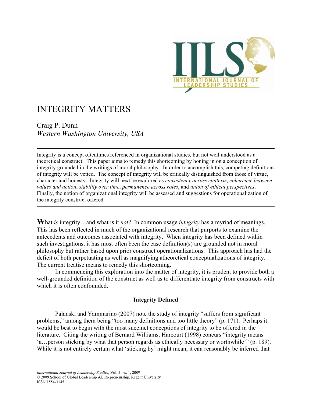 Integrity Matters (Print Version)