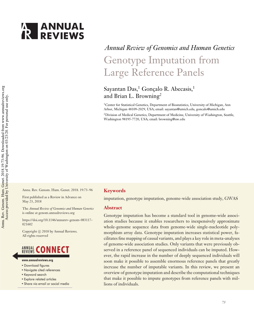 Genotype Imputation from Large Reference Panels