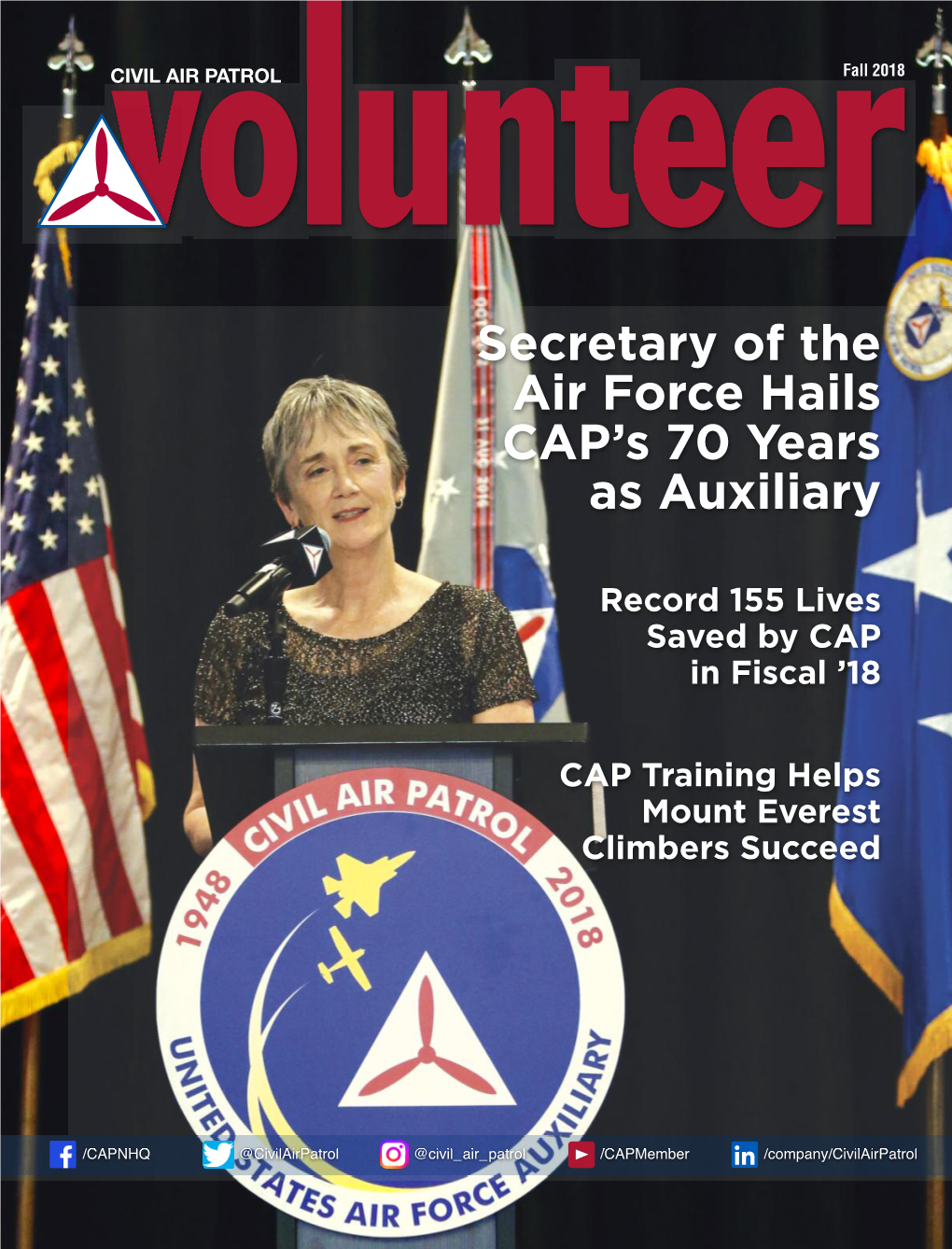 Secretary of the Air Force Hails CAP's 70 Years As Auxiliary