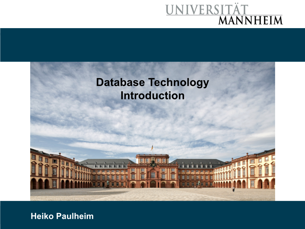 Database Technology Introduction