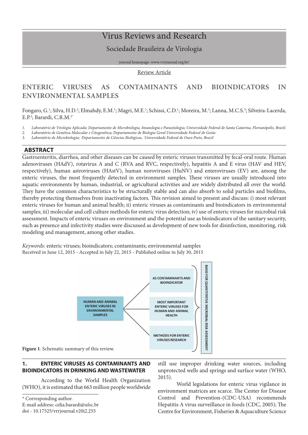 Virus Reviews and Research Sociedade Brasileira De Virologia