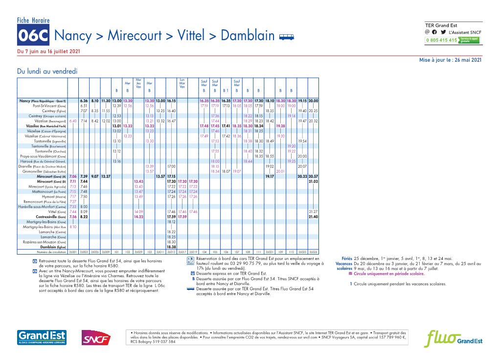 Nancy &gt; Mirecourt &gt; Vittel &gt; Damblain C