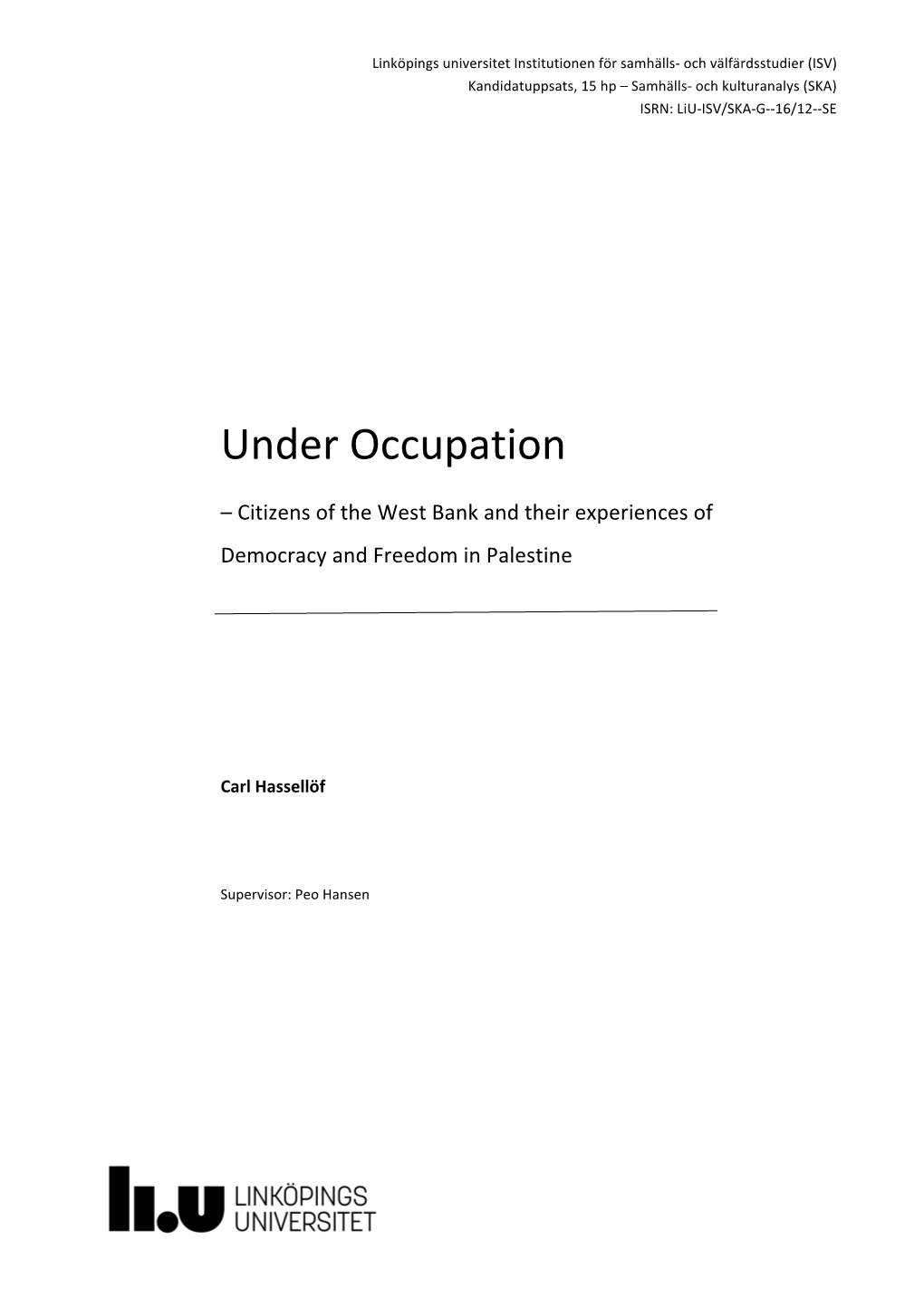 Under Occupation