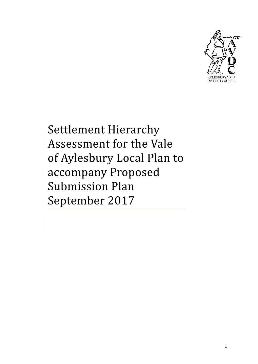 Settlement Hierarchy Assessment Report September 2017