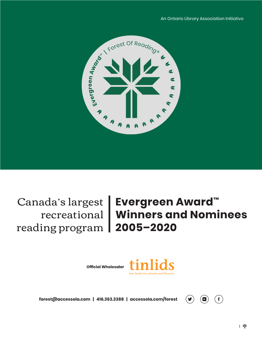 Canada's Largest Recreational Reading Program Evergreen Award