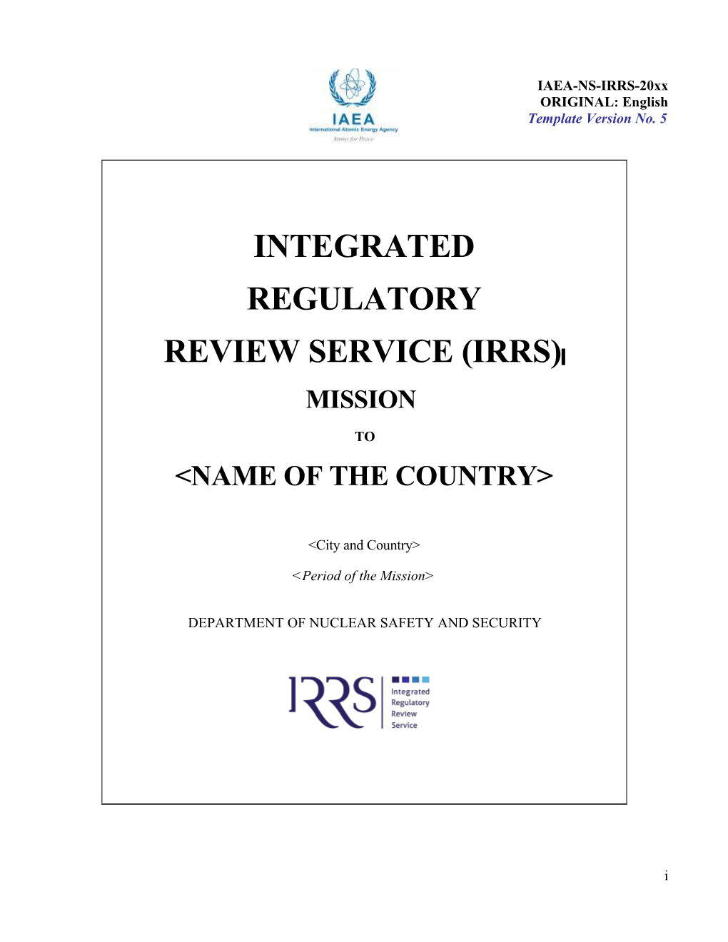 Iaea-Ns-Irrs-2011/05