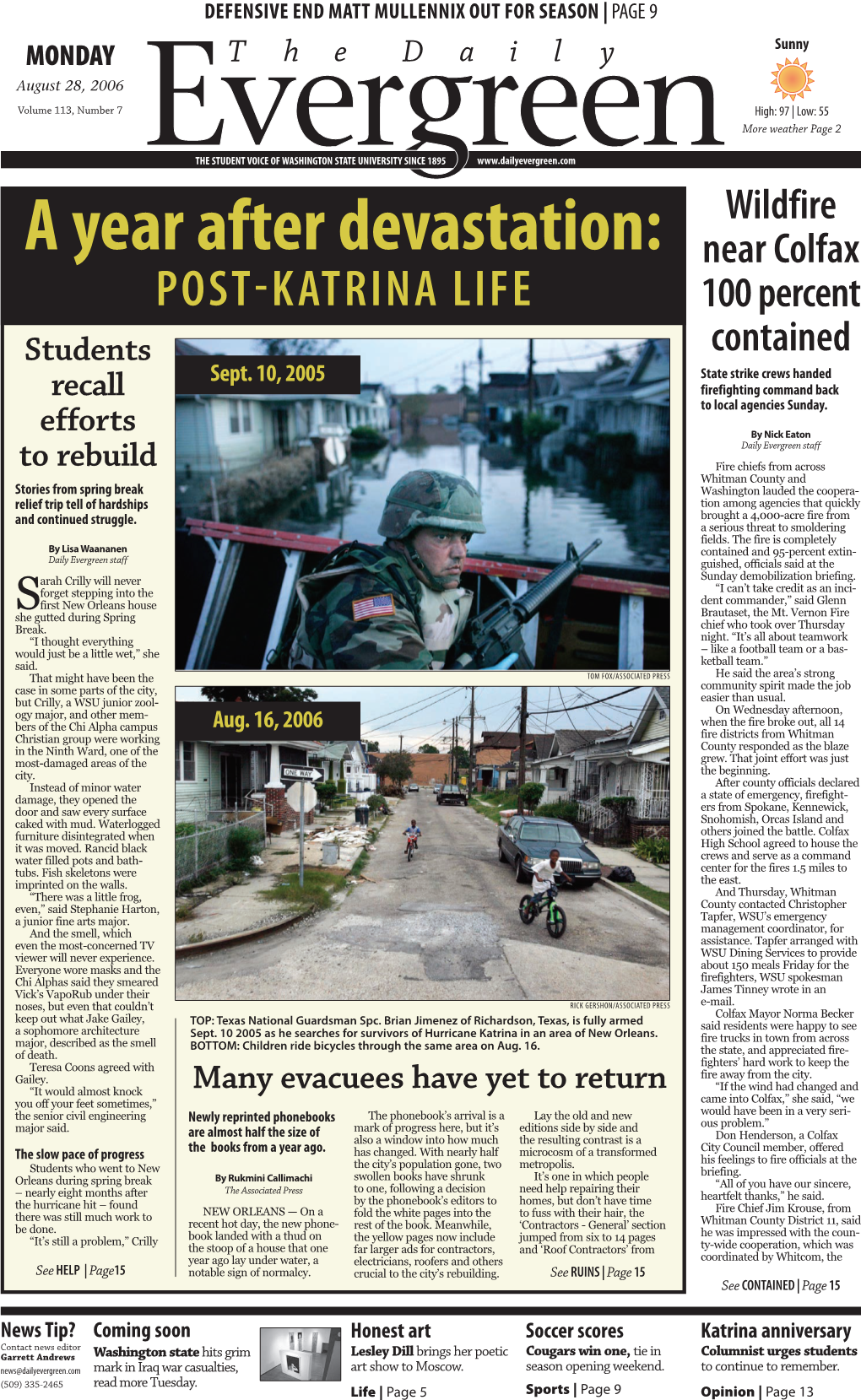 A Year After Devastation: Near Colfax POSTKATRINA LIFE 100 Percent Students Contained Sept
