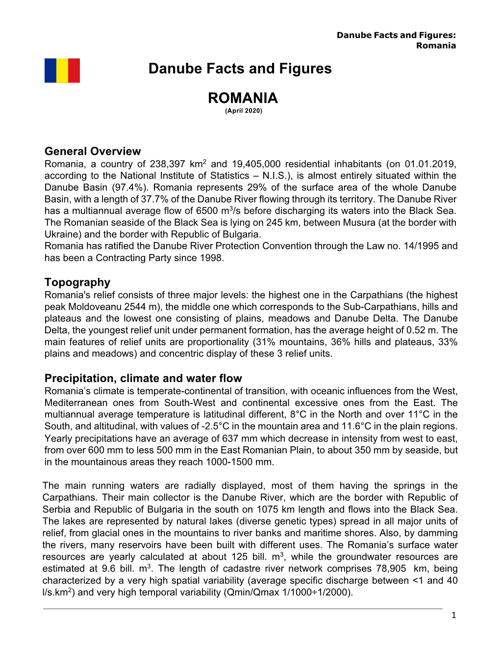Danube Facts and Figures ROMANIA