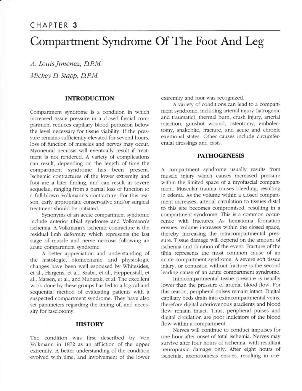 Compartment Syndrome of the Foot and L.G