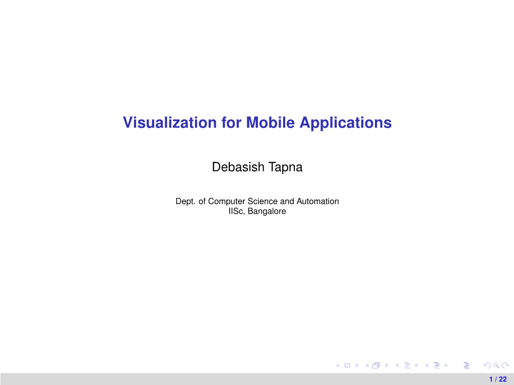 Visualization for Mobile Applications