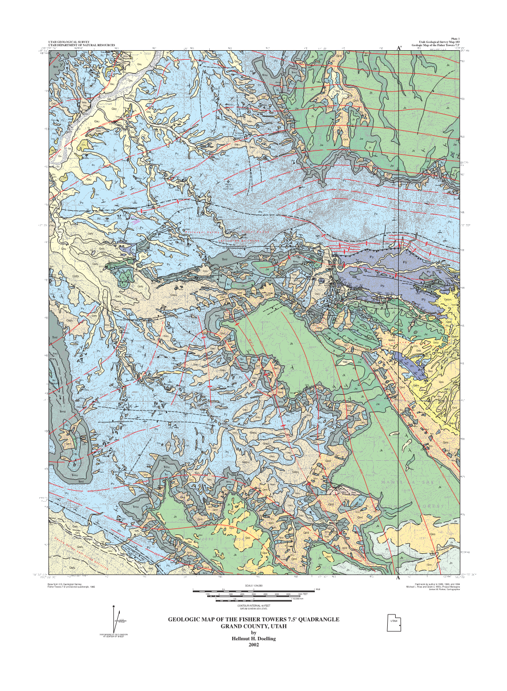 Geologic Map of the Fisher Towers 7.5' Quadrangle Utah Grand County, Utah