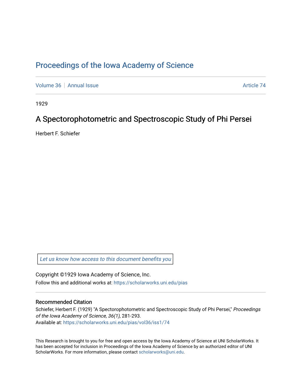 A Spectorophotometric and Spectroscopic Study of Phi Persei