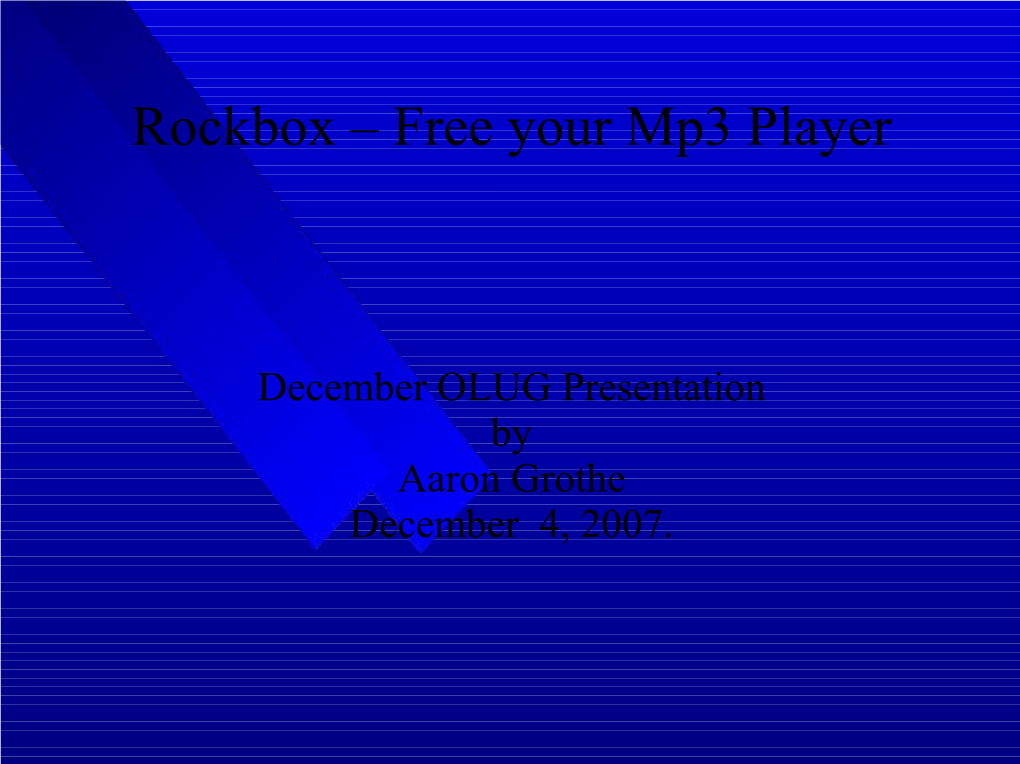 Rockbox – Free Your Mp3 Player