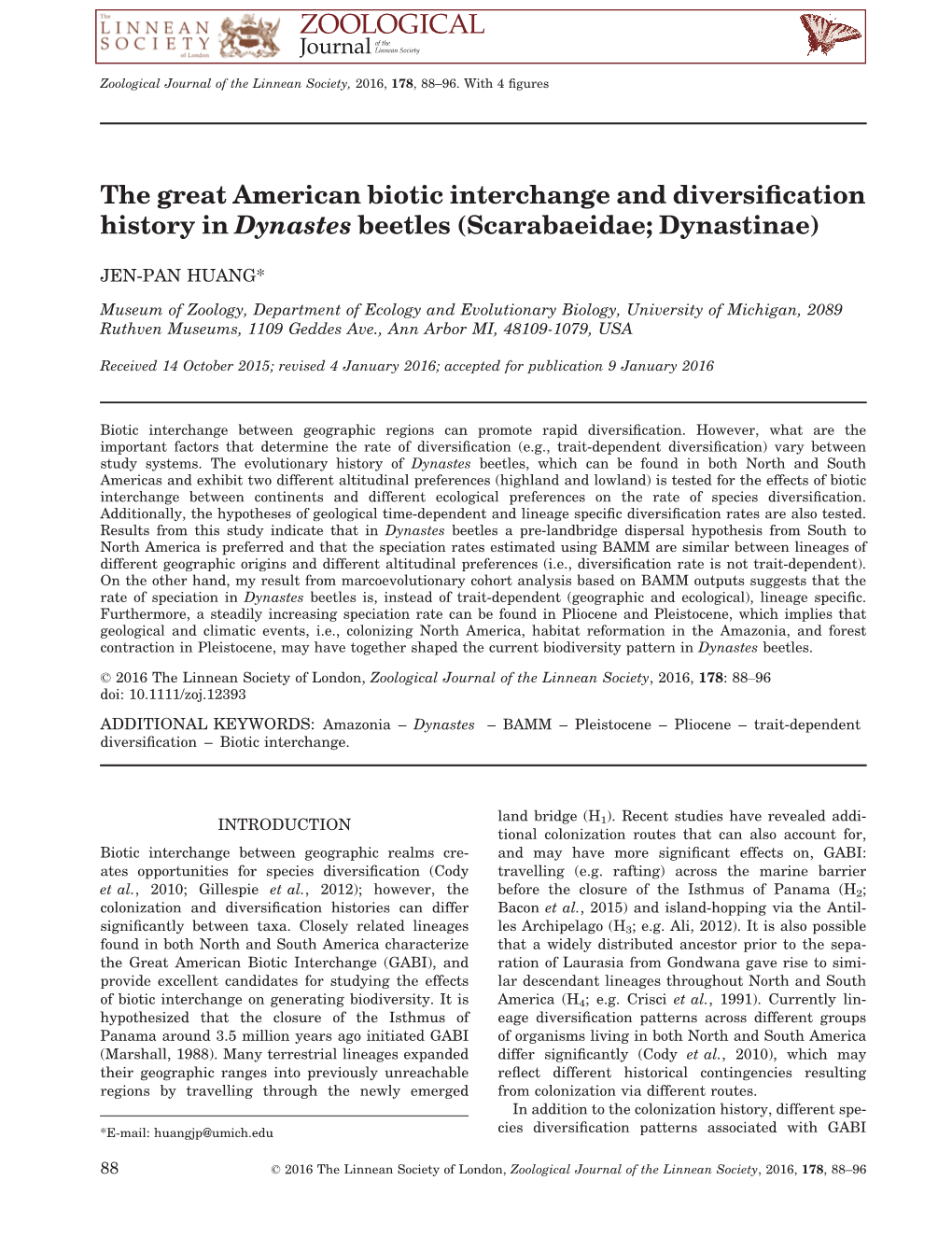 The Great American Biotic Interchange and Diversification History In