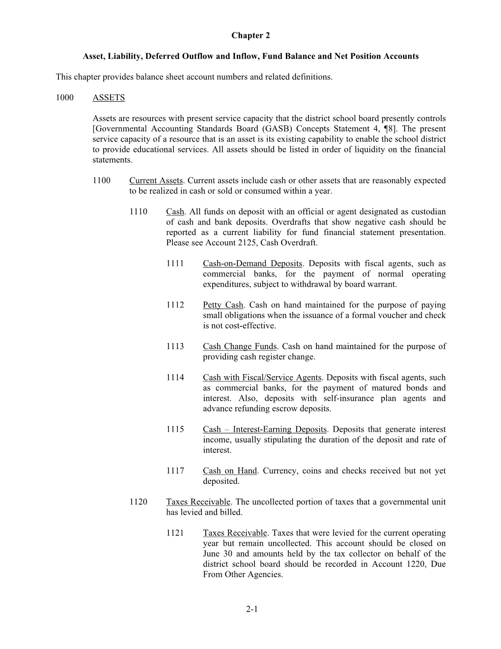 Chapter 2 Asset, Liability, Deferred Outflow and Inflow, Fund Balance